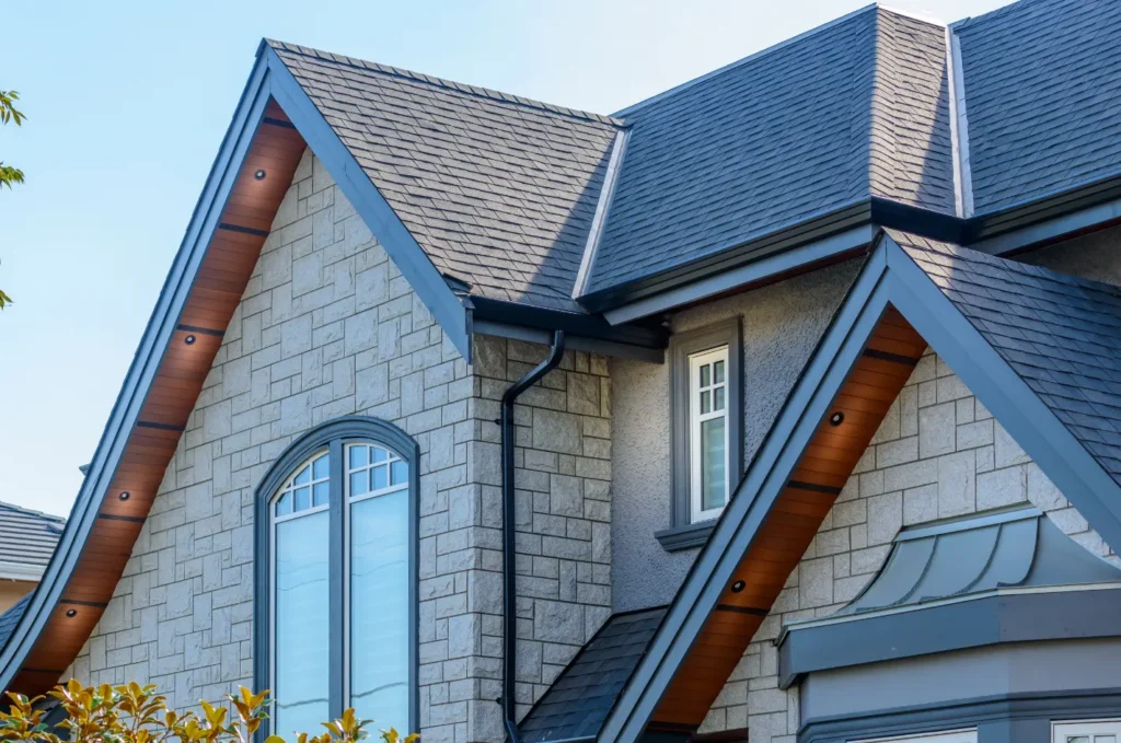 Professional roof leak inspection of shingles and roof details to spot hidden water entry points