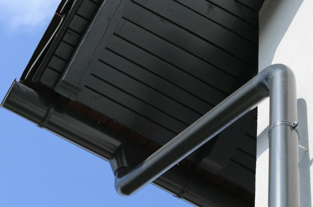 Soffit vents under the roof edge helping reduce trapped heat and moisture in the attic