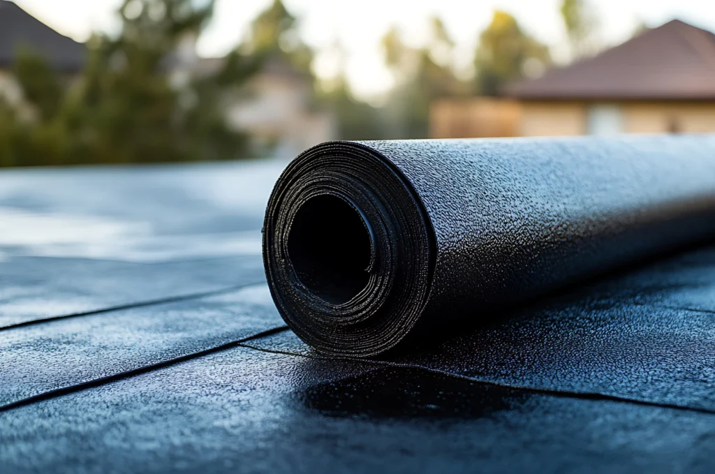Rubber roof material installed across a low-slope roof for reliable weather protection